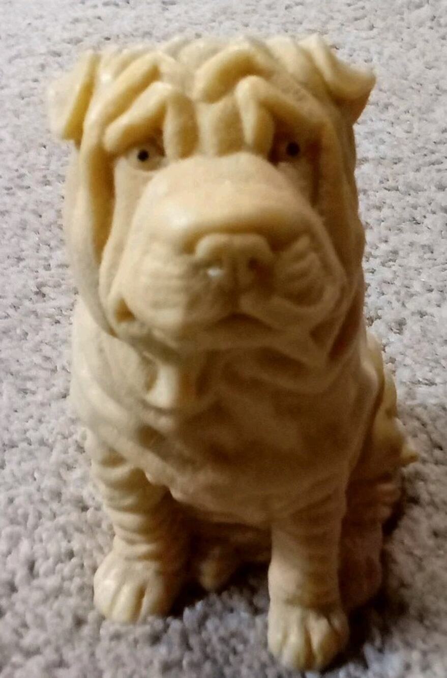 Shar-Pei Dog Statue Resin Figurine 4 Inches Tall Vintage